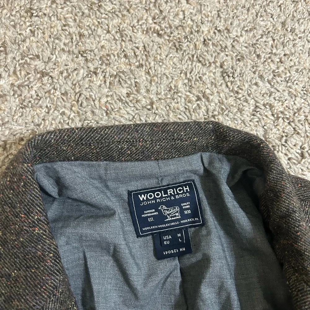 Woolrich Worker's Tweed Blazer Jacket Wool Blend Men's Size Medium Lined Button